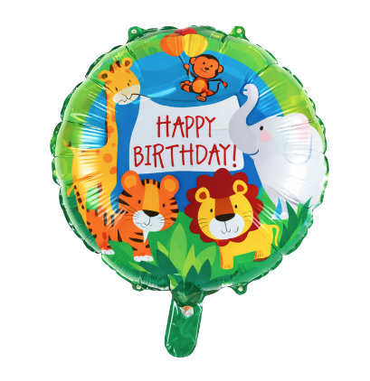 Balão Happy Birthday Animais Zoológico