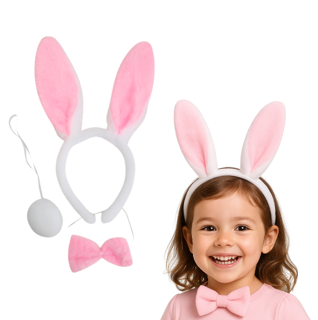 Kit Fantasia Coelho Rosa